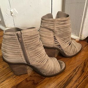 Tan leather booties